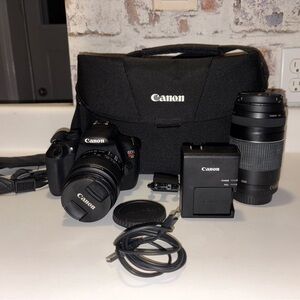 Canon EOS T5 Rebel with EF-S 18-55mm and EF 75-300mm f/4-5.6 III Bundle